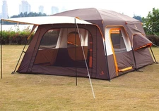 14 x 10 Orange Instant Cabin Tent 10 Person 2 Rooms Outdoor Shelter Camping NEW