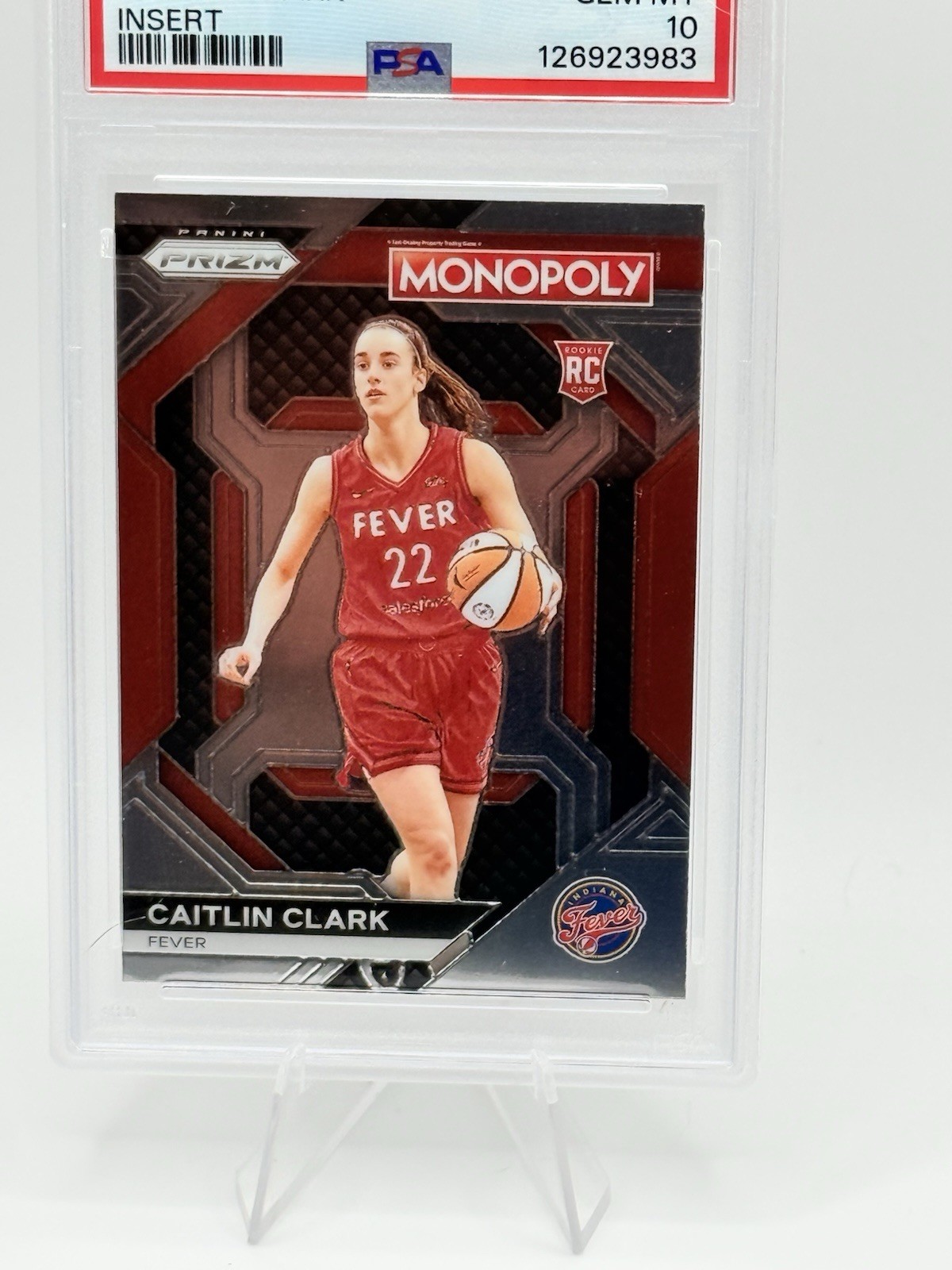 2024 Panini Prizm Monopoly WNBA Prizm Caitlin Clark Insert #WNBA27 (RC) PSA 10 view 2