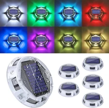 4-12Pack Solar Lights Outdoor RGBWC Ground Waterproof Sidewalk Step Deck Lamp US
