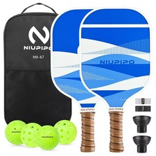 Niupipo Carbon Fiber Pickleball Paddle Set of 2 USAPA Approved Tournament - MX67