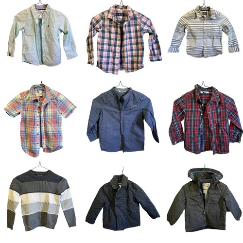 Lot Of 9 Pieces Boy Clothes Size 5/6 & 5T Shirts Button Up Shirts Jackets