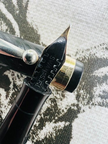 Swan Mabie Todd Ebonite Füllfederhalter SF1, 14k F/M Feder, serviced, um 1920 - Bild 13 von 15
