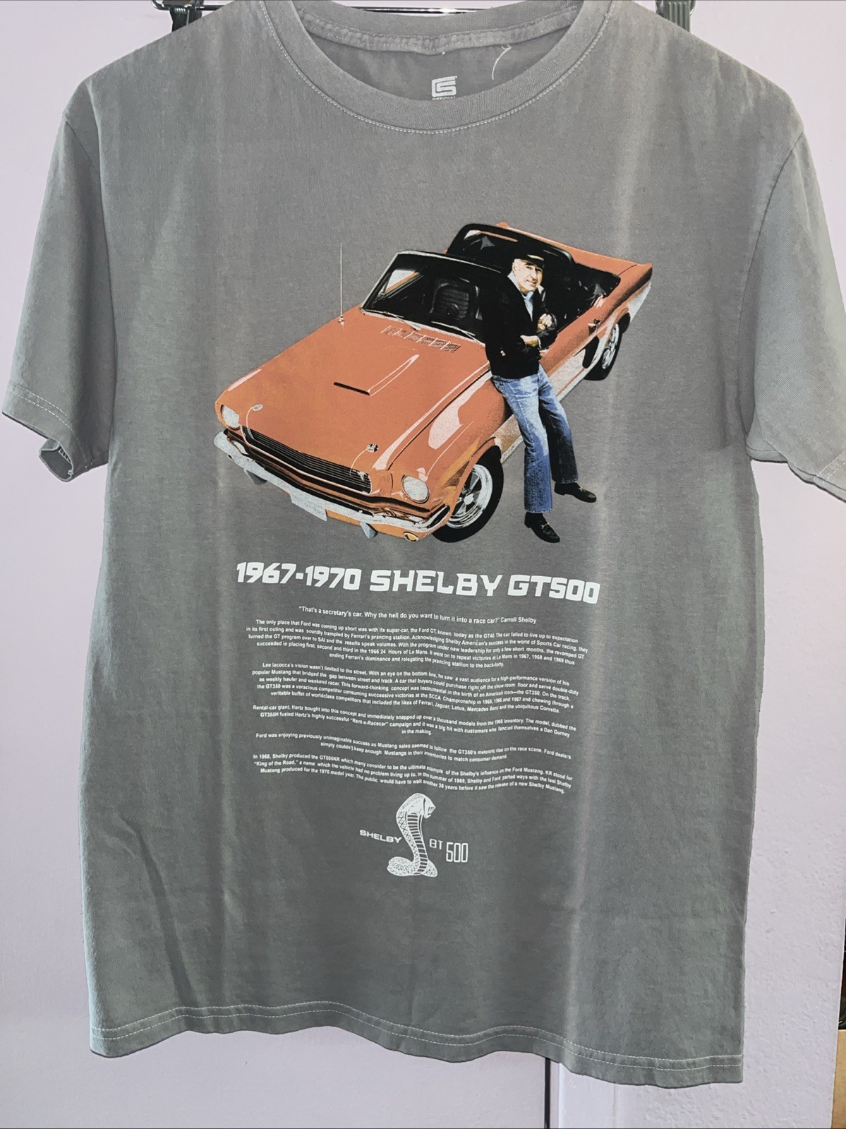 1967-1970 Shelby GT500 Mustang T-Shirt Size S/P 100% Cotton Retro Car Classic