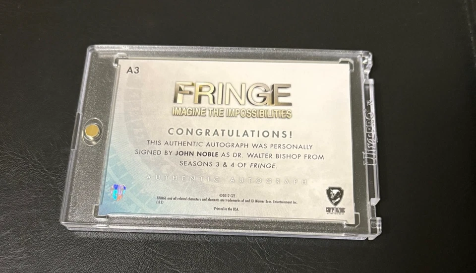 RARE 2012 CRYPTOZOIC FRINGE JOHN NOBLE AS DR. WALTER BISHOP AUTOGRAPH CARD! A3 - Image 2 of 2