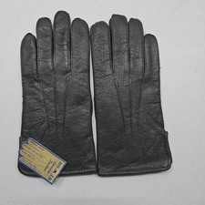 Vintage NWT Leather Dark Gray Soft Driving Riding Gloves Boys 18 Nylon Fur Lined