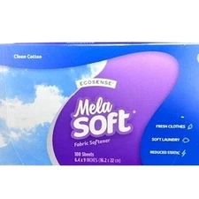 Melaleuca Ecosense Clean Cotton MelaSoft 16 oz Dryer Sheets-100 Sheets in Box