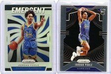 * JORDAN POOLE * 2019-20 PRIZM RC # 272 + EMERGENT SILVER HOLO REFRACTOR RC