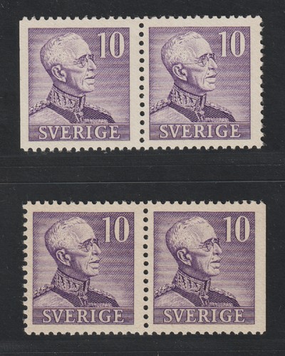 SCHWEDEN 256 II B/Dr, Dl/B ** die beide guten Zähnungspaare, postfrisch, 700,-€