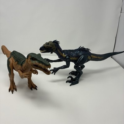 Jurassic World Epic Attack Baryonyx Sound Lights Works & Indoraptor Blue READ