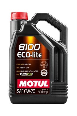 Motul 5L Synthetic Engine Oil 8100 0W20 ECO-LITE