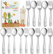 14-Piece Toddler Flatware, Kids Utensils Stainless Steel Cutlery Set, Children S
