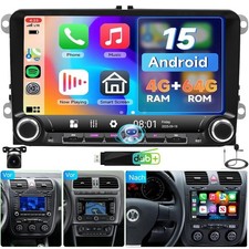 4+64G Android 15 Autoradio Carplay DAB+ Für VW GOLF 5 6 Plus Passat Jetta Touran