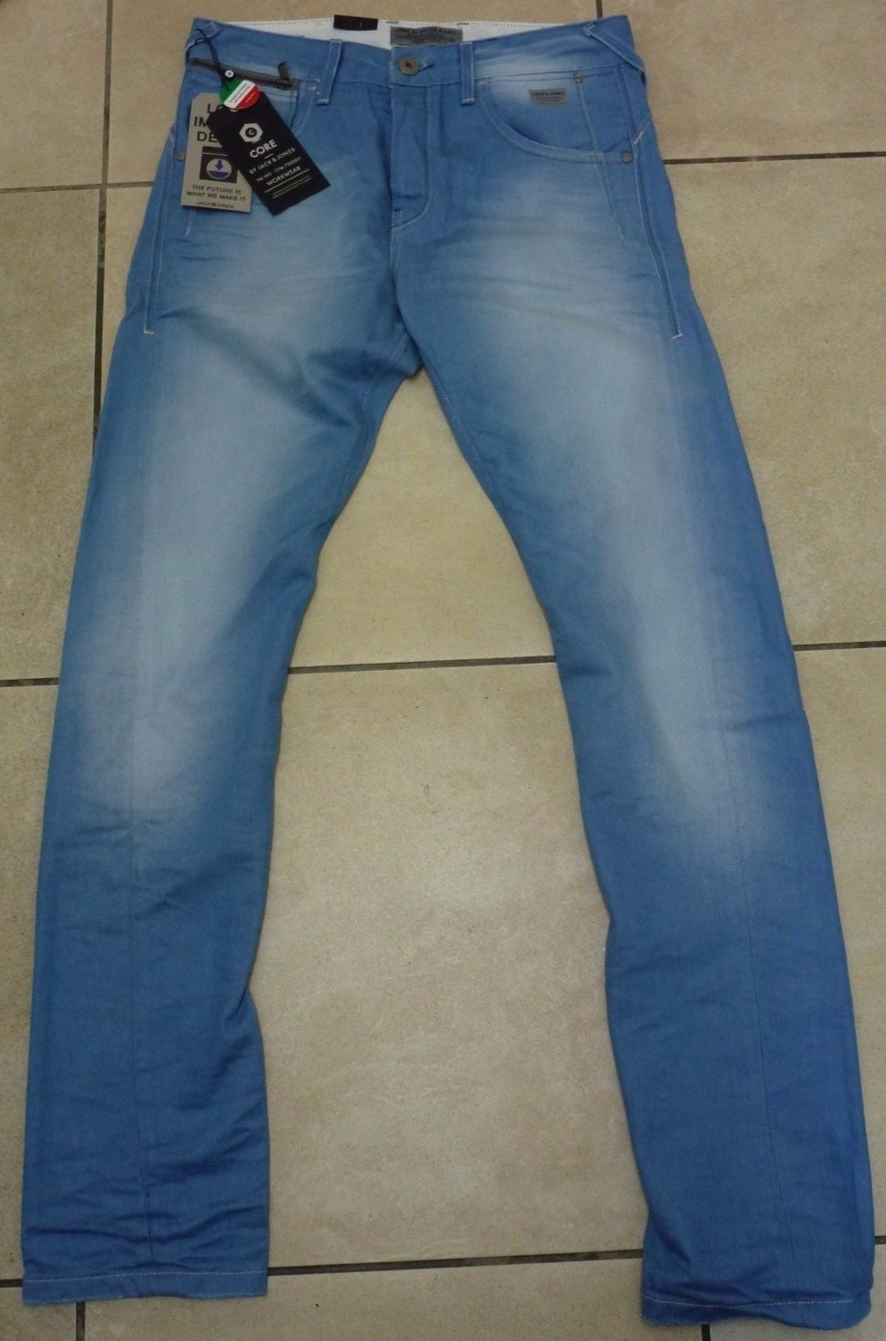 Jack Jones Mens Jeans Nick Lab Pockets Low Impact W30"" L34"" BNWT RRP £75 Blue