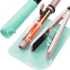 Silicone Heat Resistant Curling Iron Mat Flat Iron Travel Case, Pad for Hair ...