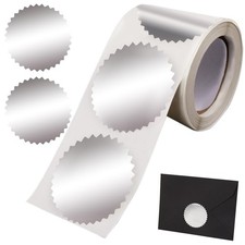 250 Stück Silberne Umschlagsiegelaufkleber Blanko Silberne Aufkleber Zertifik...