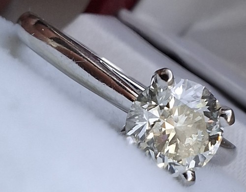0.91Ct GIA VS Diamond 14Ct White Gold Solitaire Engagement Ring Hallmarked L - Picture 5 of 12