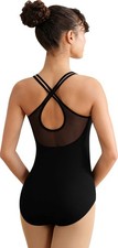 Women's Mesh Camisole Ballet Dance Leotard Full Front Lining