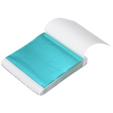 200 PCS Gold Leaf Sheets 3.3x3.7 Inch Imitation Foil Variegated Light Blue