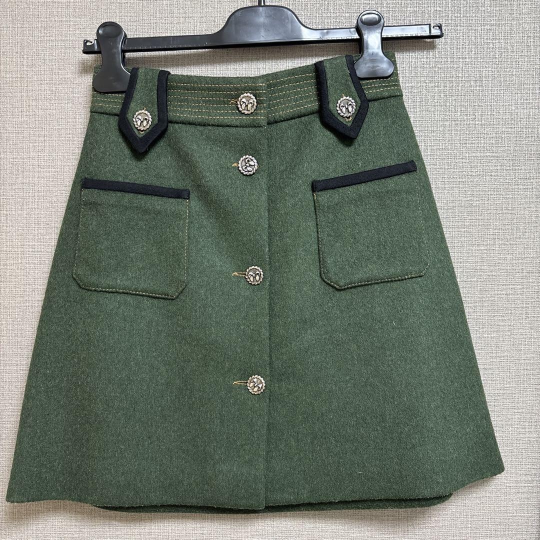 MIUMIU Green Skirt Miu Miu Printed Poplin Miniskirt In Mint Green