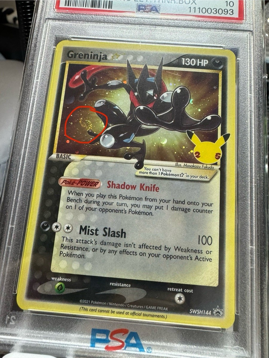 Pokemon PSA 10 Greninja Gold Star SWSH144 Celebrations Promo Toe