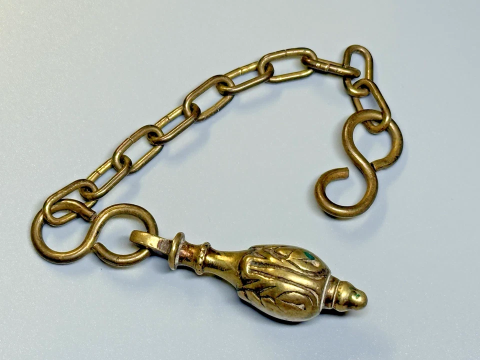 Reloj Bolsillo Retro Cadena Llavero Latón Victoriano Corto Foto 2 de 4