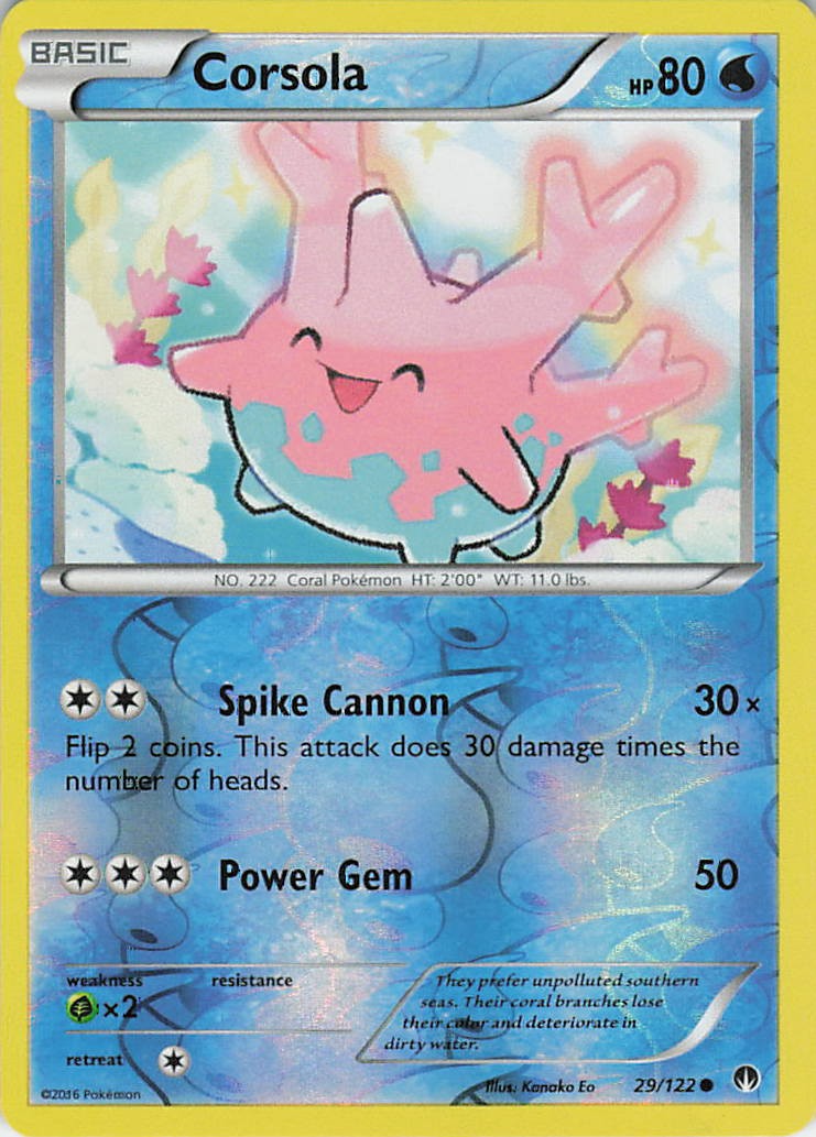 Corsola Common XY - BREAKpoint 29/122 LP Reverse Holo
