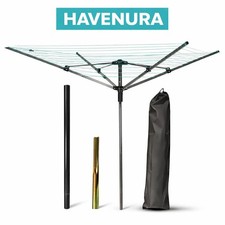 ROTARY AIRER 4 ARM 60M OUTDOOR CLOTHES GARDEN WASHING LINE DRYER SPIKE & COVER