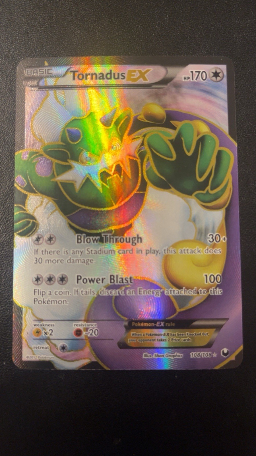 Tornadus EX Full Art Holo 108/108 Dark Explorers NM