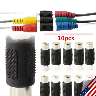 10PCS AV RCA Audio Video Female to Female Jack Coupler Adapter Connector