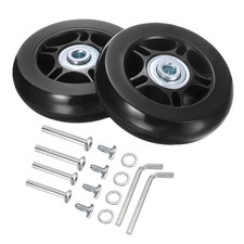 Luggage Wheels Replacement 70 x 19 Mm/2.8" x 0.8" for Suitcase, Black 2 Set