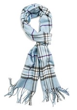 Super Soft Classic Cashmere Feel Winter Scarf Blue Plaid