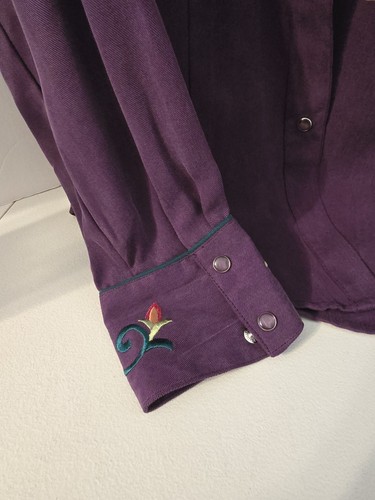 Studio West Embroidered Purple Long Sleeve Shirt Women’s Large-New W/Tags - Picture 5 of 7