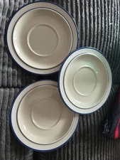 (3) China Mariner Blue Elegance 2 II Collection - TEA CUP / COFFEE MUG SAUCER 