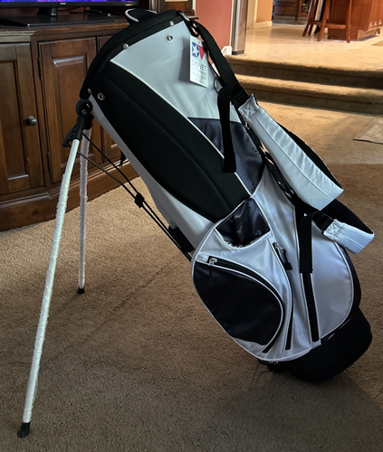 NEW-Genuine Miller Lite Golf Bag 5 Way Stand Bag with Rain Hood - Picture 2 of 5