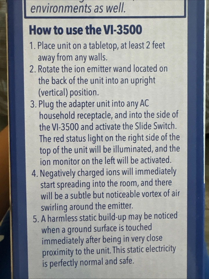 Purificador de aire iónico para habitación Wein VI-3500 - negro Foto 2 de 3
