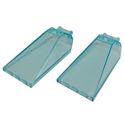 2 NEUE LEGO Windscreen 8 x 4 x 2 with 2 Studs and Bar Handle Trans-Hellblau