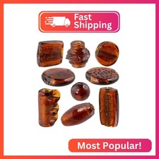 Craft County Metallic Foil Glass Beads   Wide Assortment of Colors   Bronze with