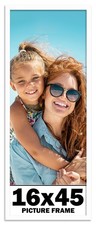 16x45 Frame White Wood Picture Photo Frame with UV Acrylic and Acid Free Backing