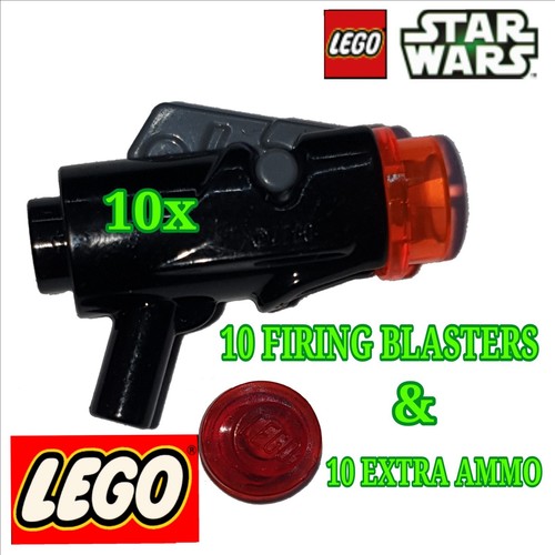 LEGO 10 x Guns Firing Blasters Minifigure Weapons With Extra Ammo New - Picture 1 of 3