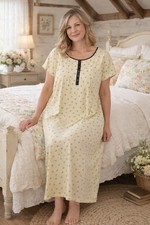 Heavenly Carol Hochman Yellow Floral Nightgown Women s XL Cottagecore Sleep