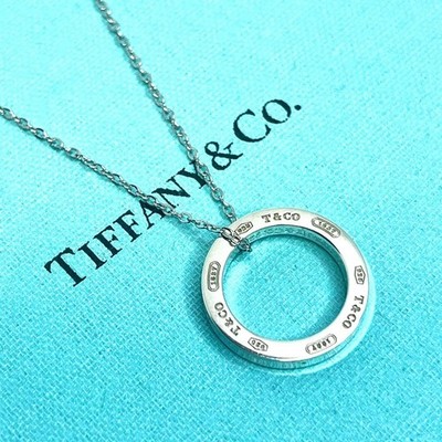 Tiffany & Co. Schmale Kreis Halskette Silber 925 gebraucht 1,7 cm Kreis