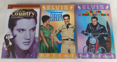 3 x Elvis VHS - König der heißen Rhythmen, Wild in the Country, Kaffee Europa