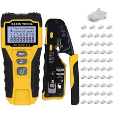 RJ45 Cable Tester Kit with LAN Scout Jr. 2, Coax Crimper / Stripper / Cutter ...