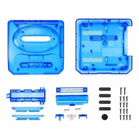 Sega Genesis 2 Replacement Shell Housing Clear Blue Purple Reshell Kit