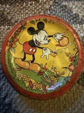 Vintage HAPPYNAK Child's Tea Set Plate showing Mickey Mouse Pouring Tea 60's