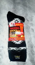 New! Men's Black "Polar Extreme" THERMAL SOCKS sz One Size NWT