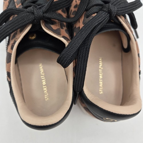 STUART WEITZMAN Daryl Leopard Sneakers Tennis Shoe Animal Print Size 6.5 - Picture 6 of 11