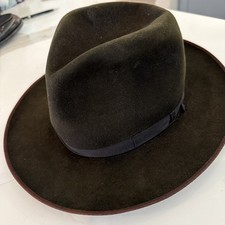 Vintage Borsalino Trionfo Guido Black Fedora Black Ribbon Made In Italy
