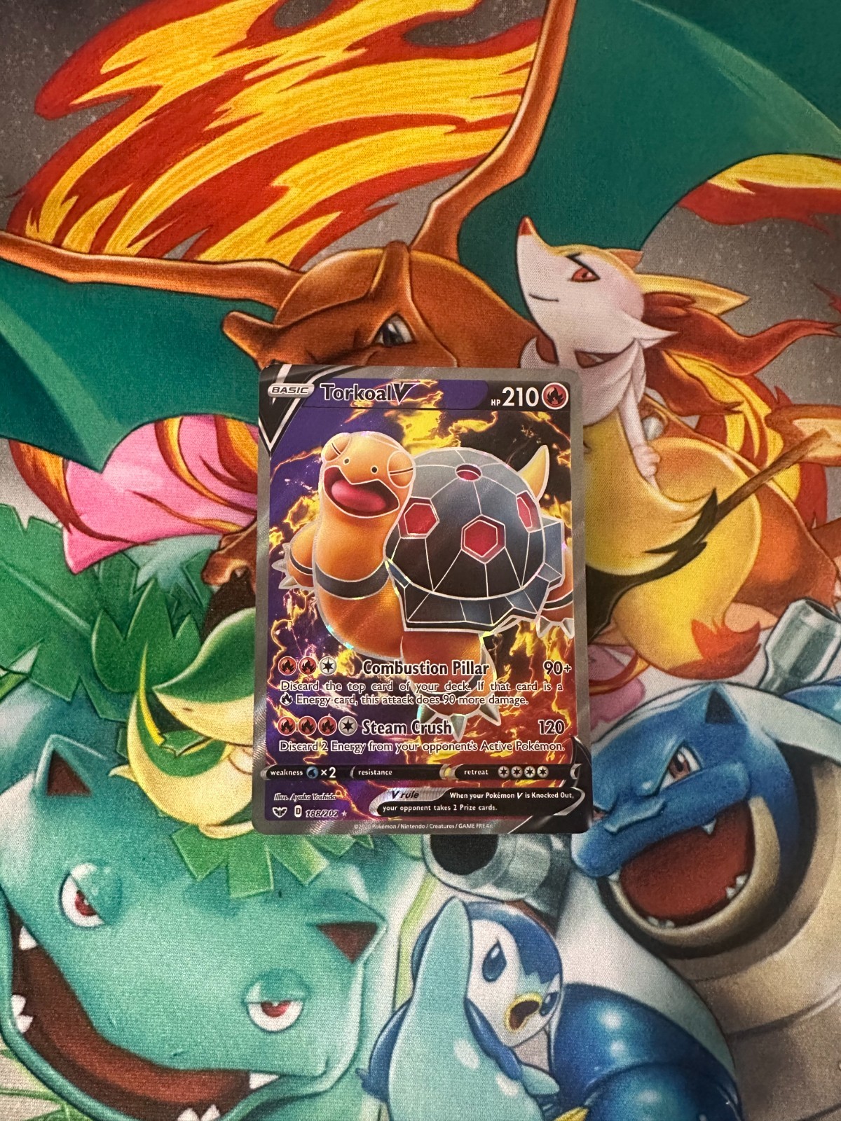 Torkoal V - 188/202 - Pokemon Sword & Shield - Full Art - Mint 