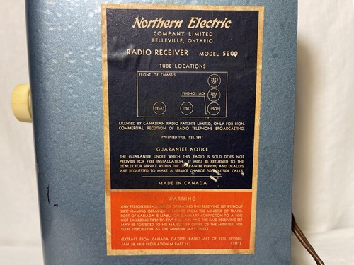 Radio d'epoca a valvole Northern Electric modello 5200 funzionante!! *Vedi video* - Foto 17 di 17
